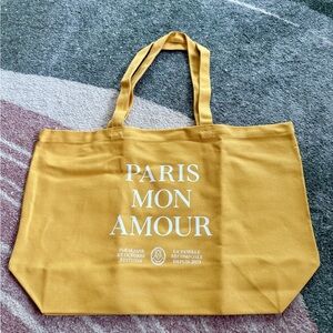 Sezane Paris Mon Amour Mustard Tote Bag